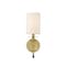 Z-Lite Ella 1 Light Wall Sconce, Rubbed Brass & Beige 809-1S-RB - alternate 3